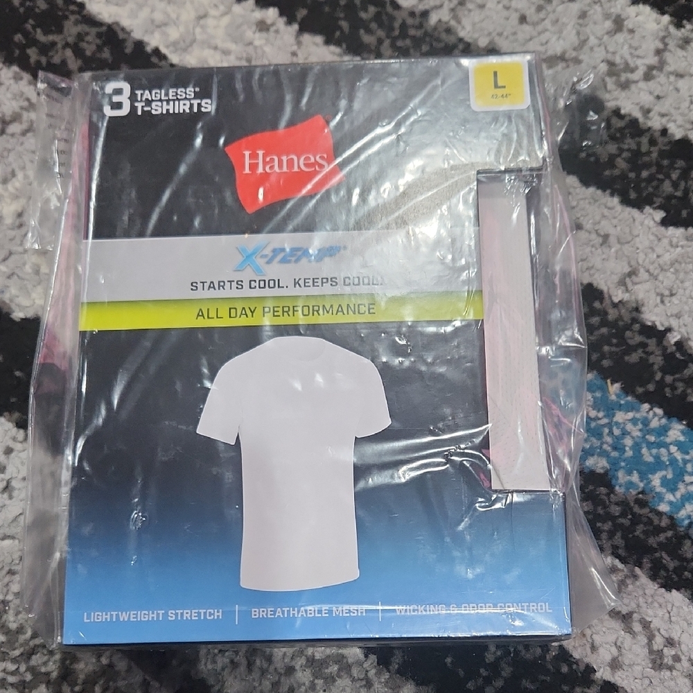 Hanes White Performance Tagless T-Shirts - 3 Pack